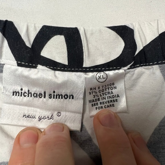 Michael Simon New York XL Skirt Resort Floral Print Pink Flower Cotton Stretch - Picture 4 of 12